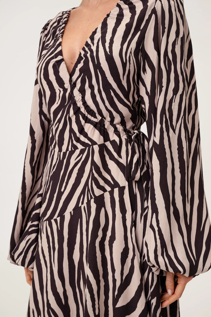 Portofino Mini Dress Brown Zebra