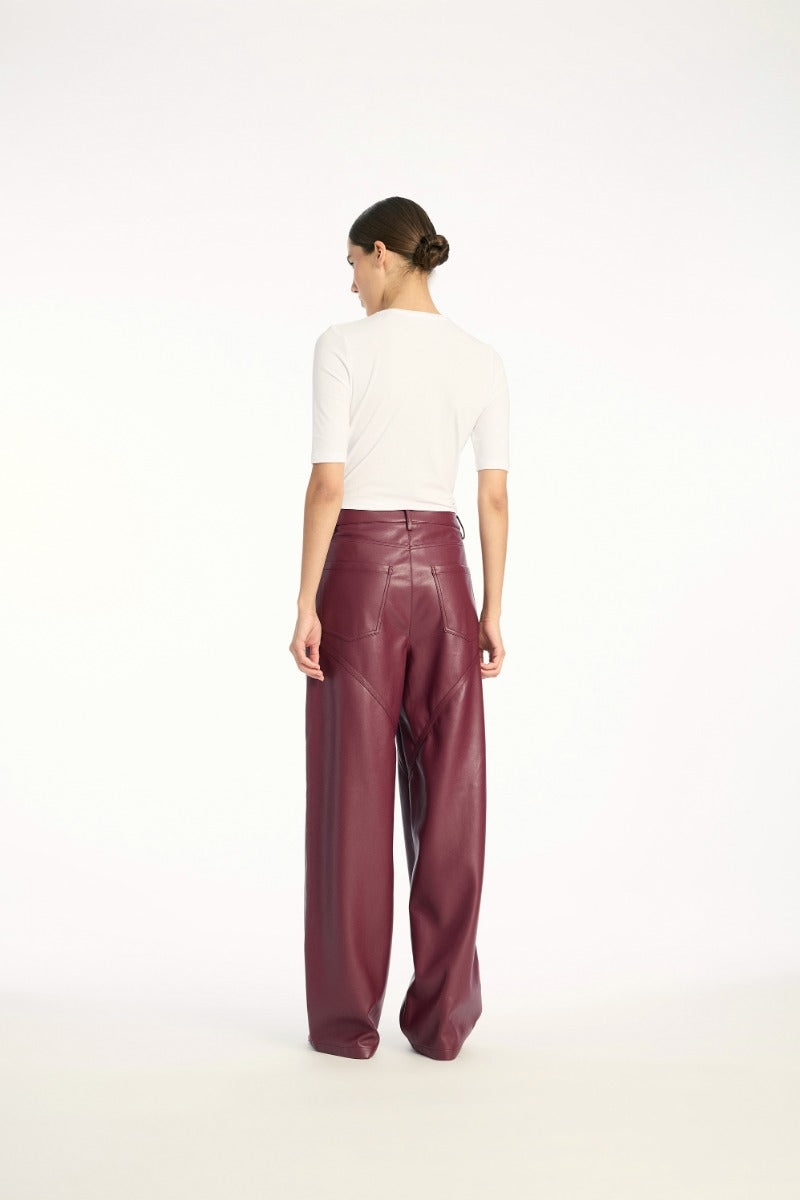 Mid Waisted Piping Pants Zinfandel