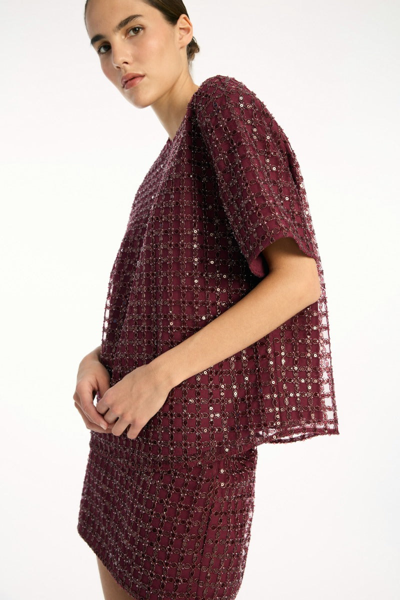 Beaded Oversized Top Zinfandel