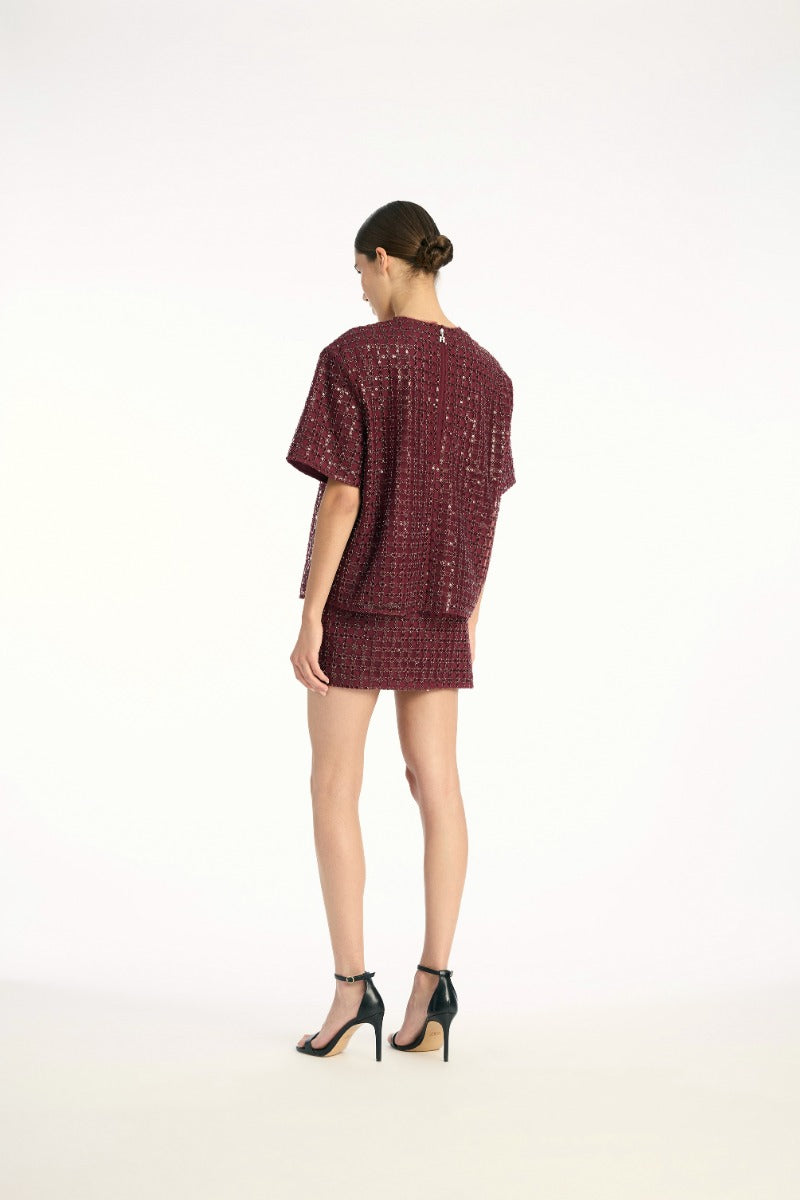 Beaded Oversized Top Zinfandel