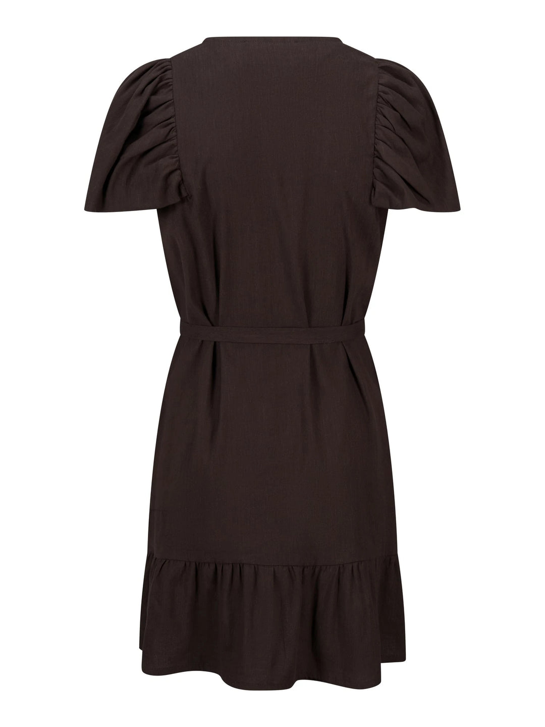 Mabel Stretch Linen Dress Dark Brown