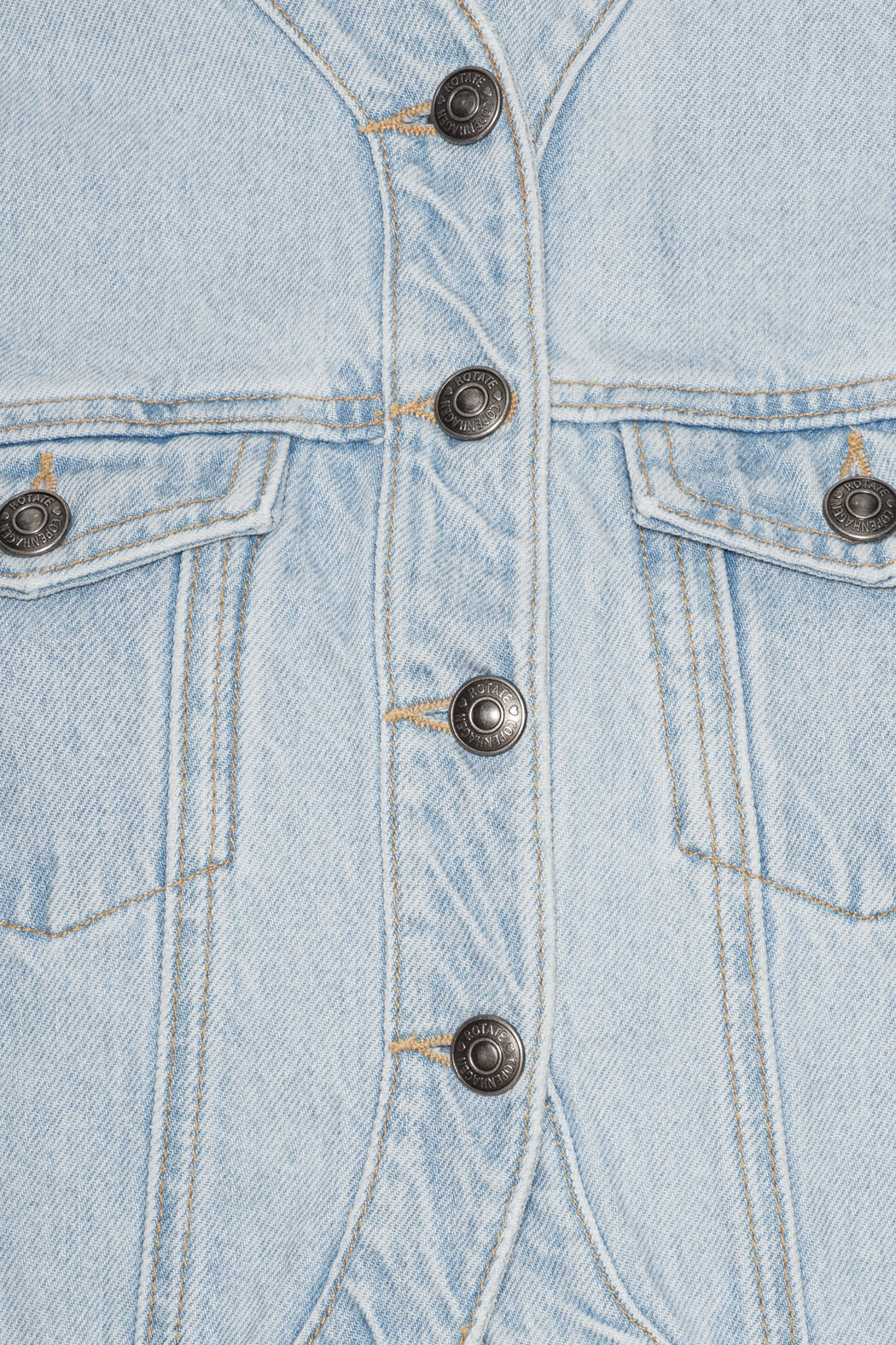 Round Sleeve Denim Jacket Light Blue Denim