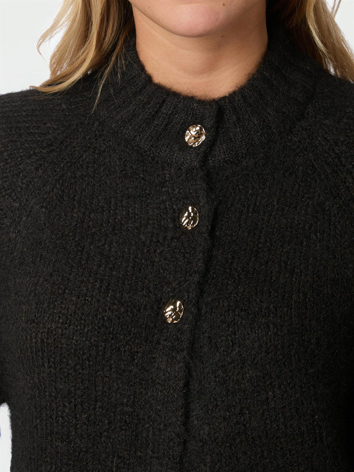 Benuta Fluffy Knit Cardigan Dark Brown