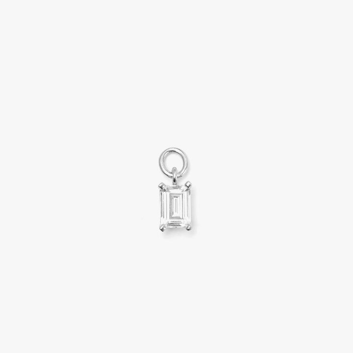 One Stone Pendant White Silver