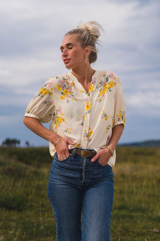 Irene 2/4 Shirt AOP Mimosa Flower