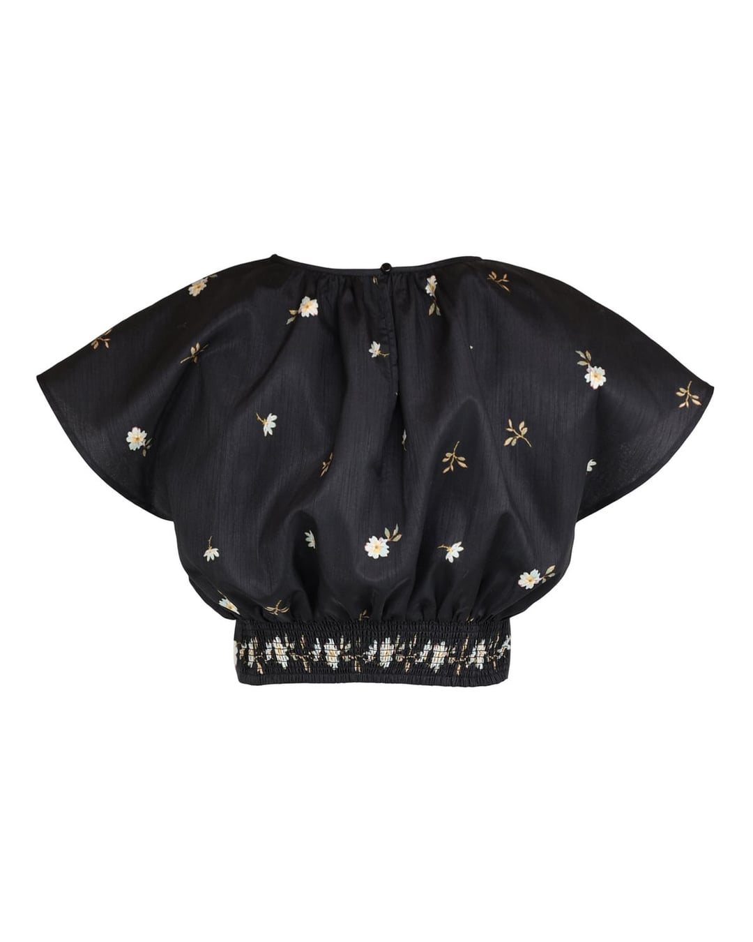 Taffeta Tieband Top Midnight Blossoms