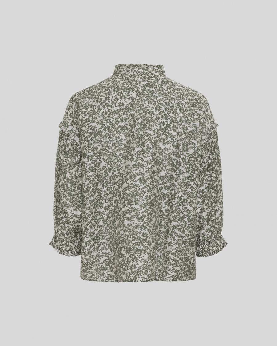 Seraphina 3/4 Shirt AOP Egret Flower
