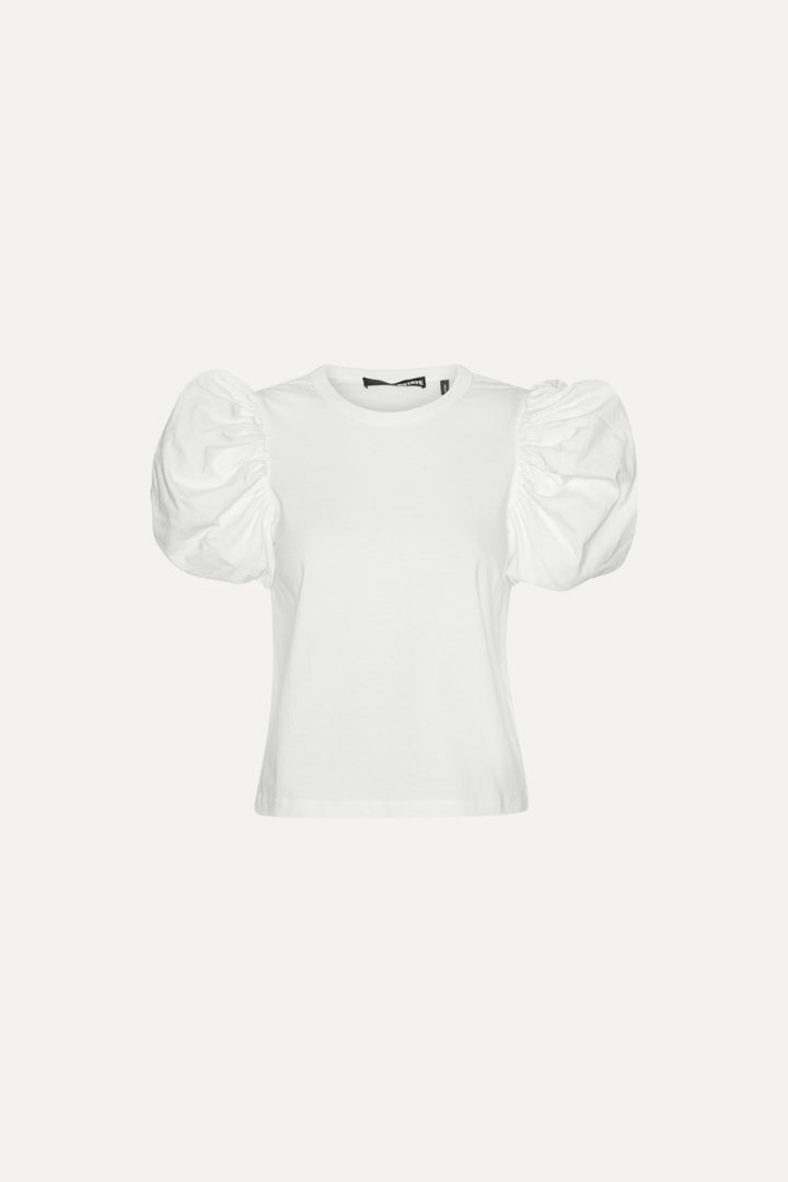 Puff Sleeve T-Shirt Bright White