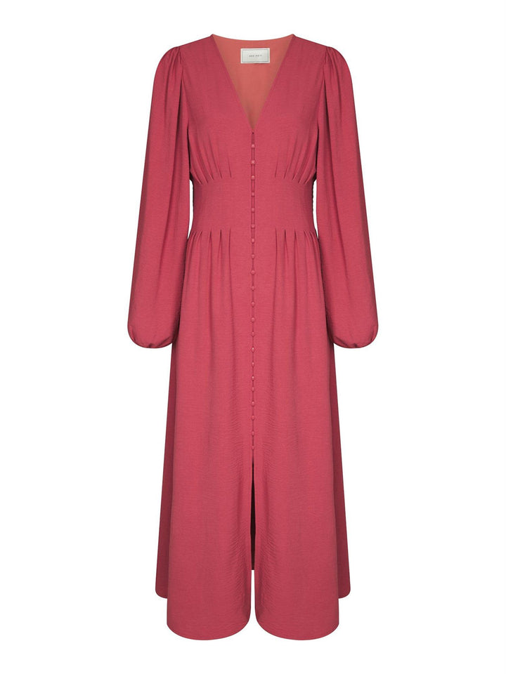 Annelie Solid Crepe Dress Cherry Pink