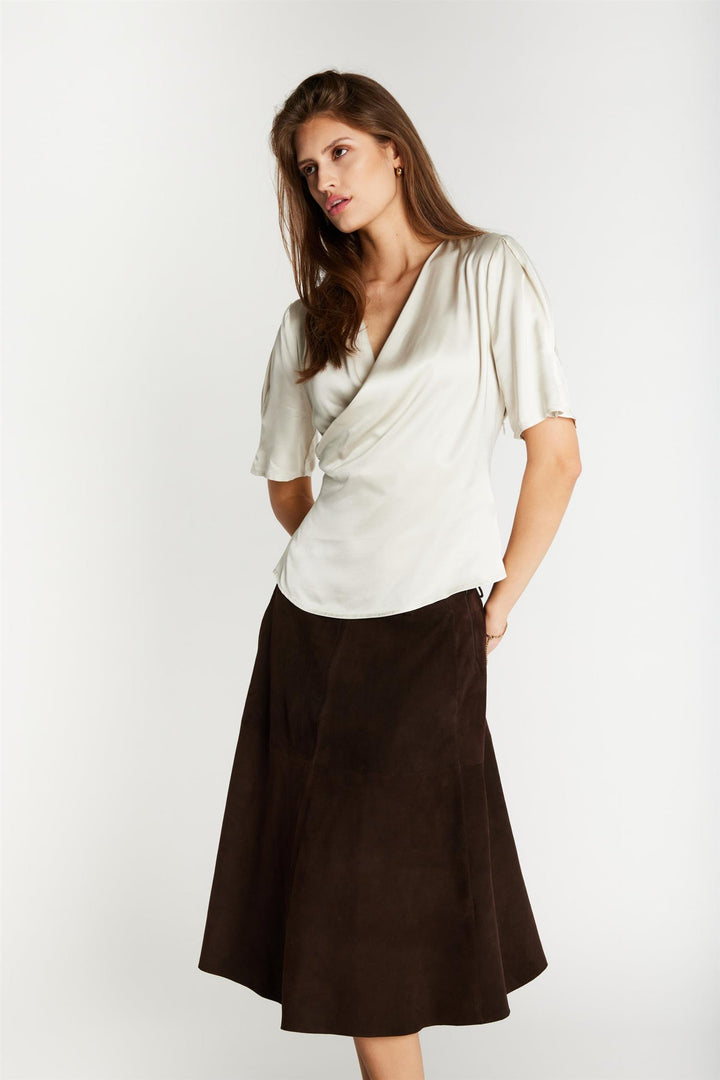 Sueda Irene Suede Skirt Dark Brown