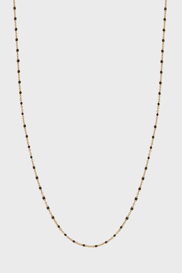 The Black Bead Necklace Gold