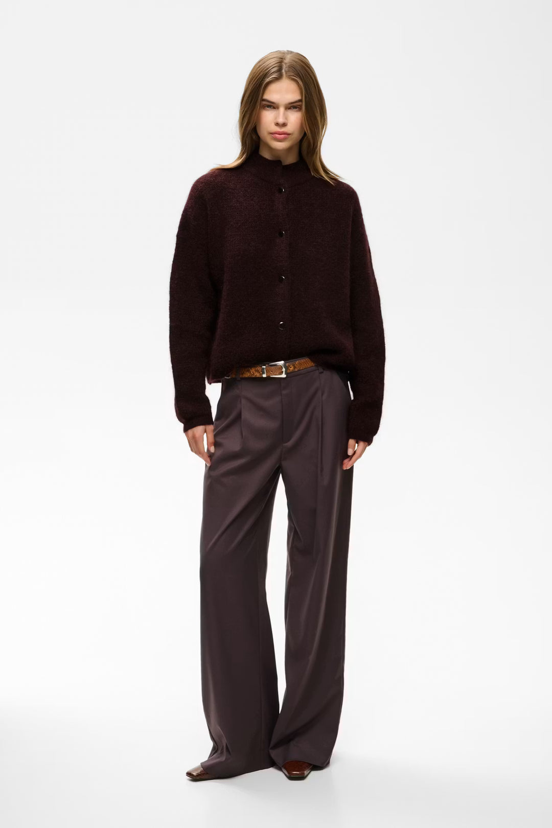 Debbie Cardigan Plum Melange