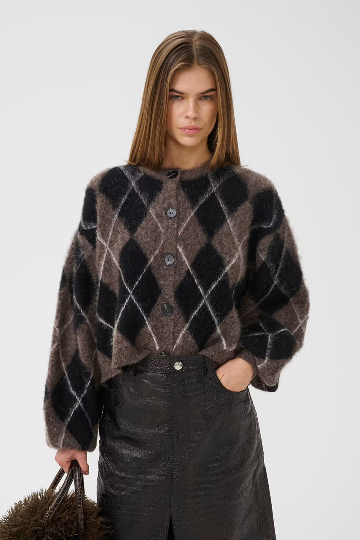 Sida Multi Cardigan Black/Chestnut