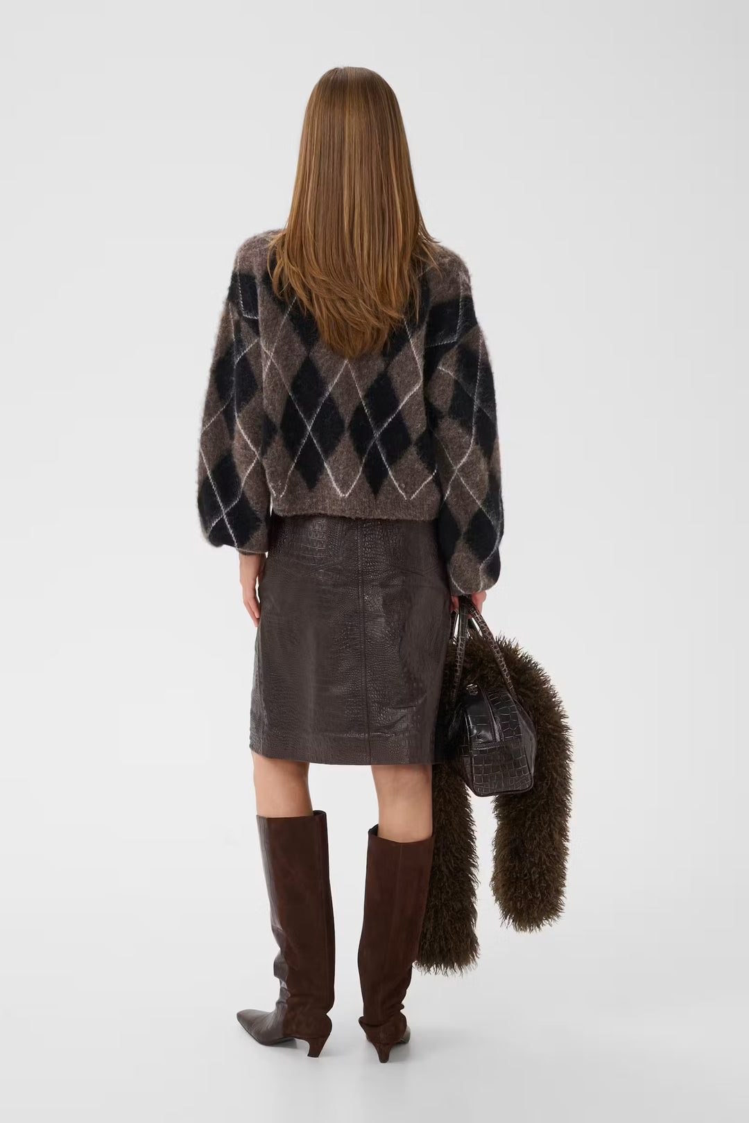 Sida Multi Cardigan Black/Chestnut