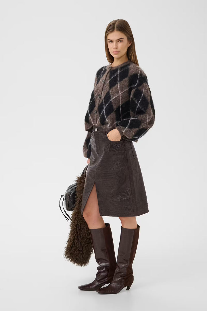 Sida Multi Cardigan Black/Chestnut