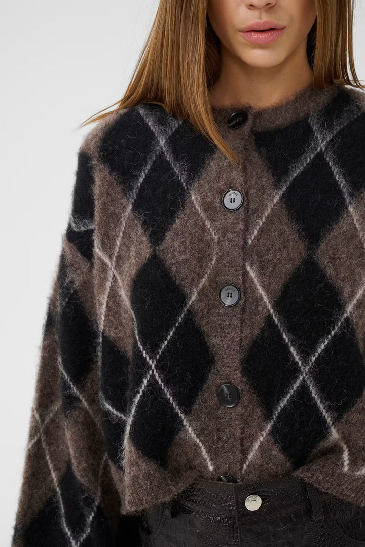 Sida Multi Cardigan Black/Chestnut