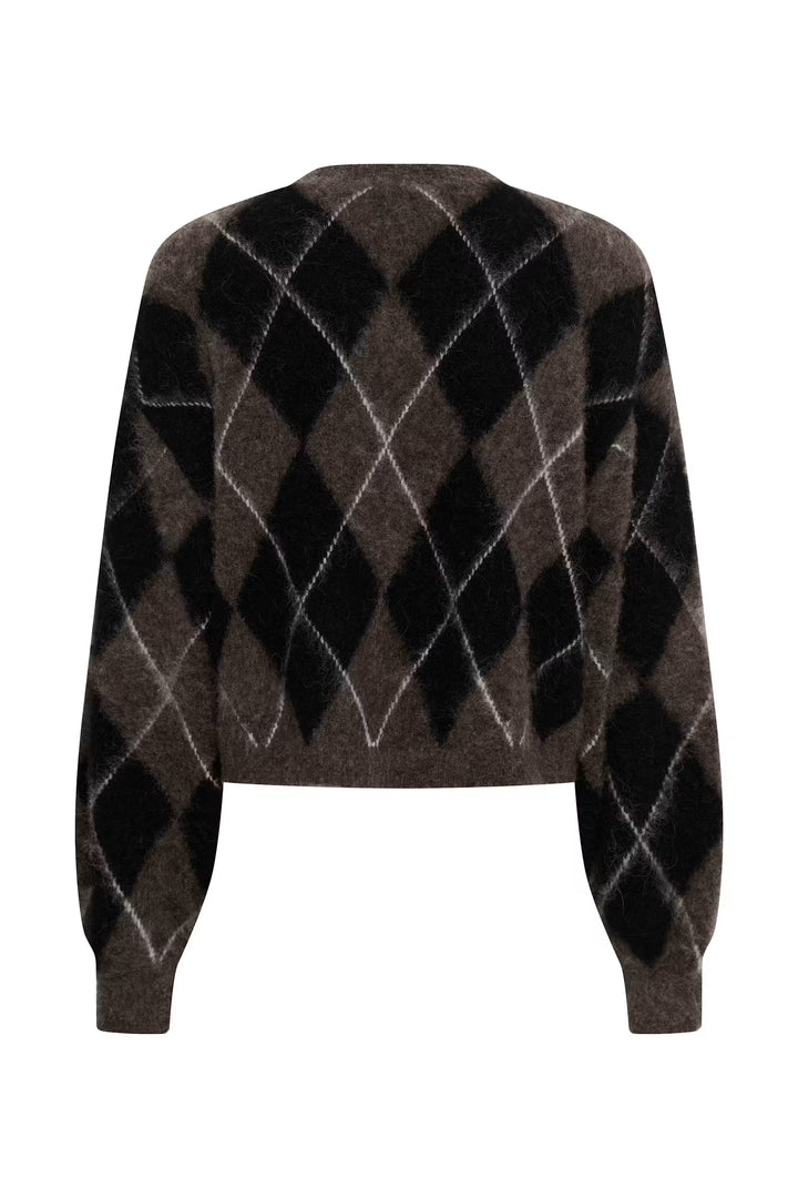 Sida Multi Cardigan Black/Chestnut