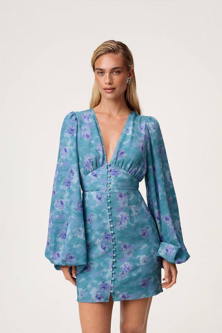 Florence Mini Dress Dusty Blue
