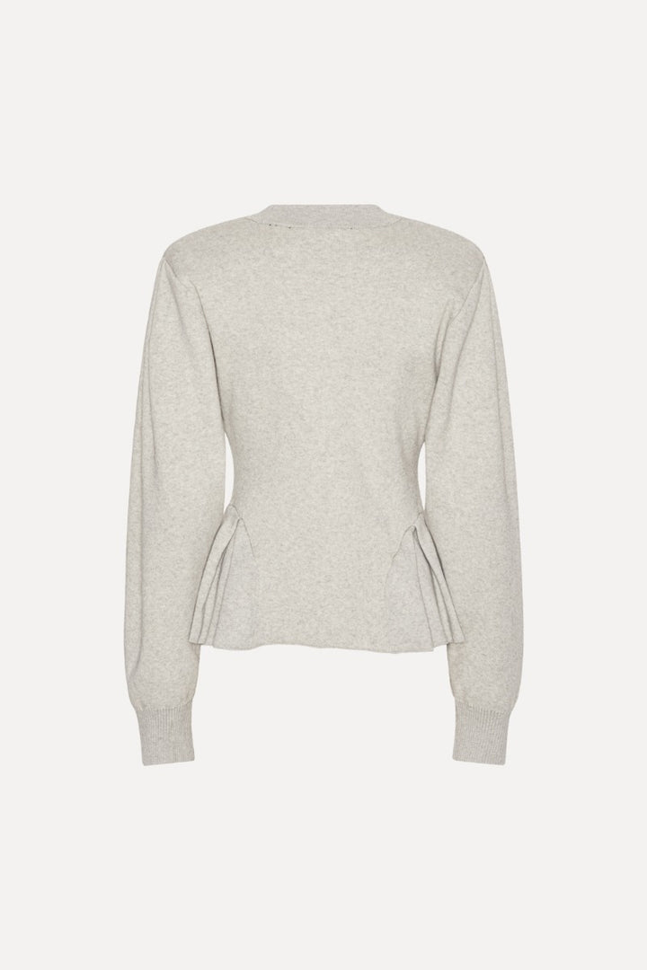 Peplum Knit Cardigan Pumice Stone