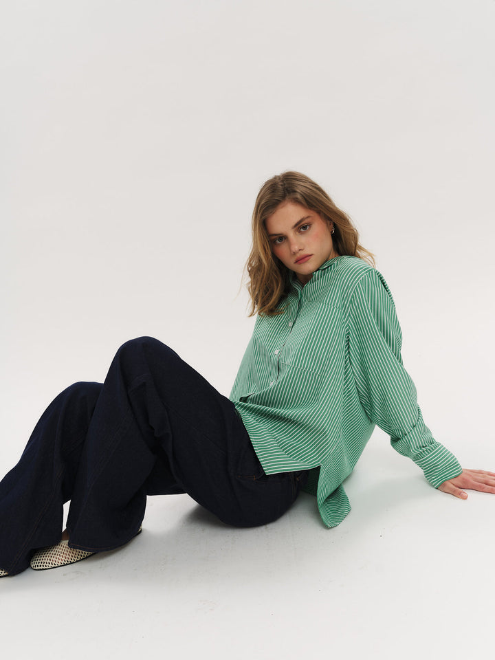 Sally Shirt Vinyard Green Stripe