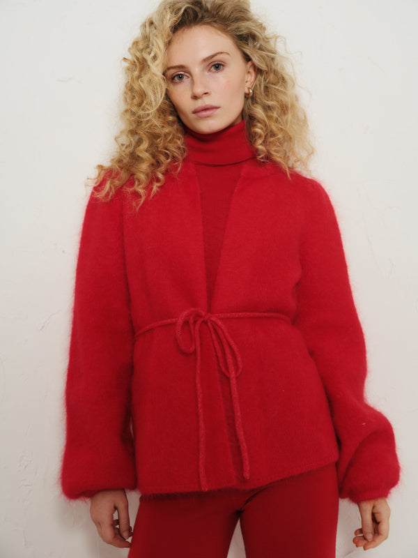 Fredrikke Chunky Cardigan Bright Red