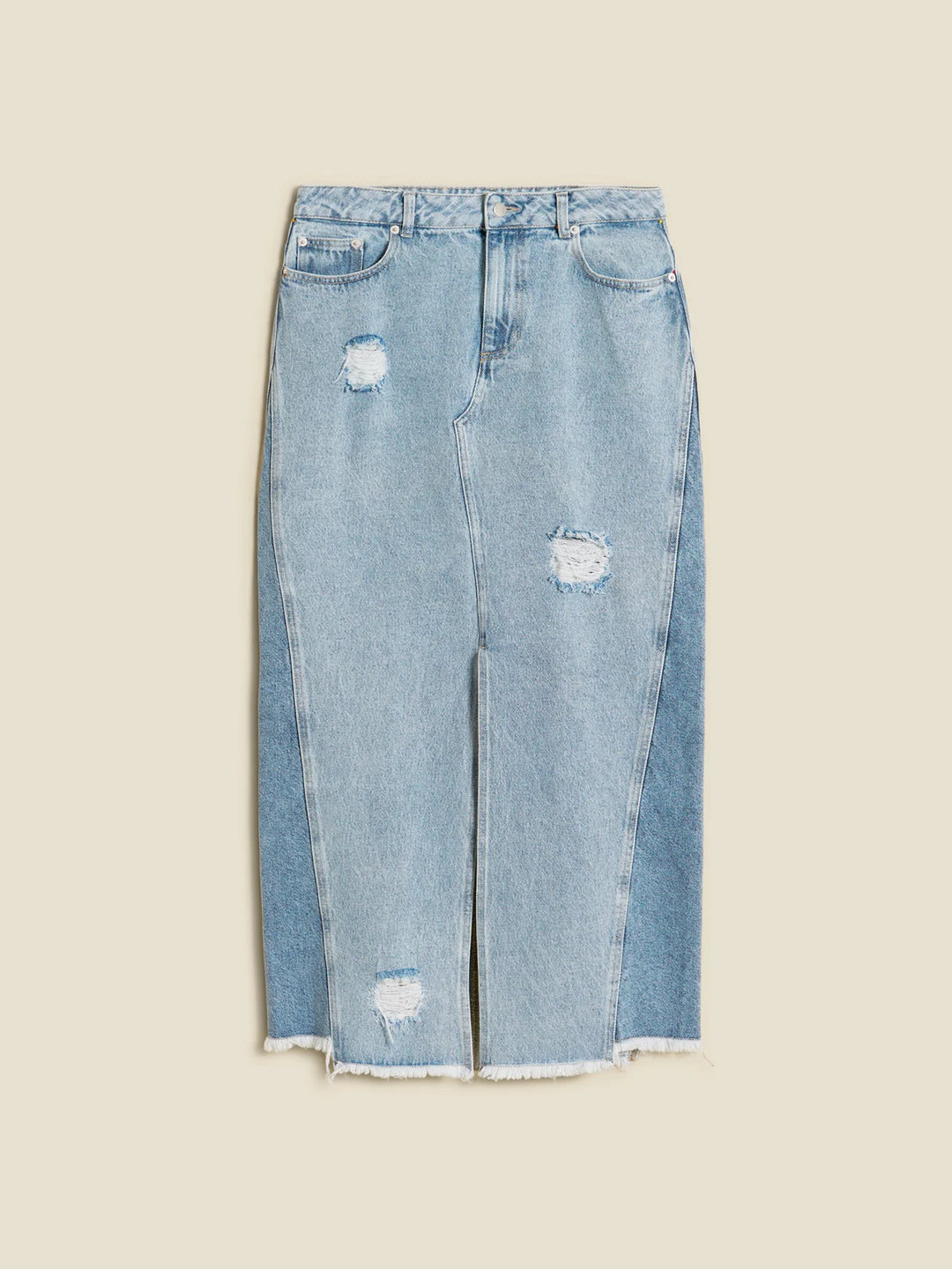 Louisa Long Denim Skirt Lt Blue Mix