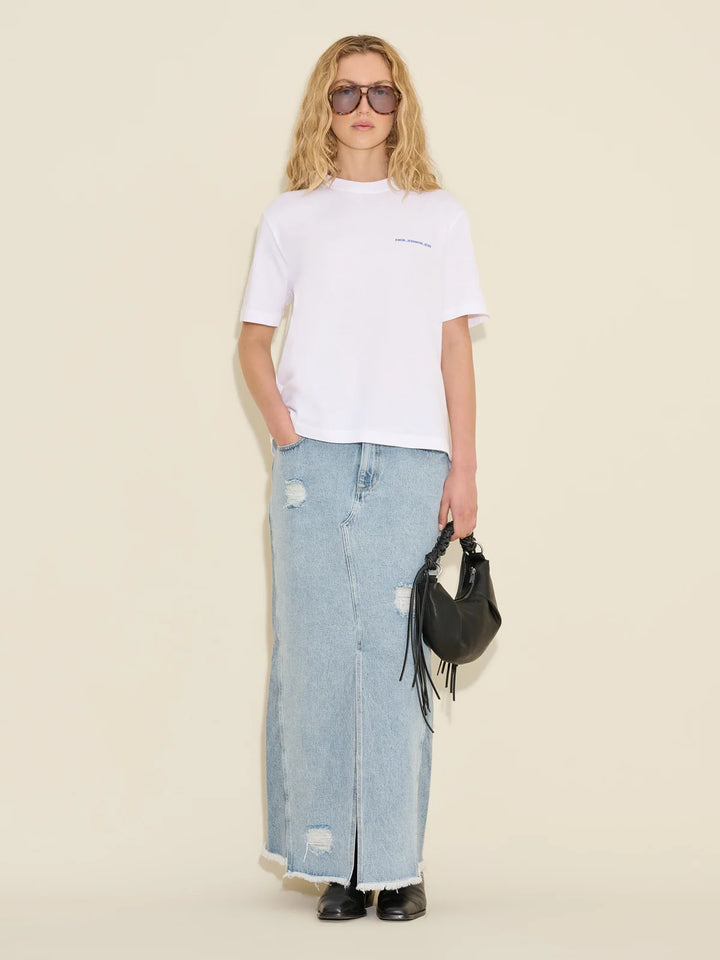 Louisa Long Denim Skirt Lt Blue Mix
