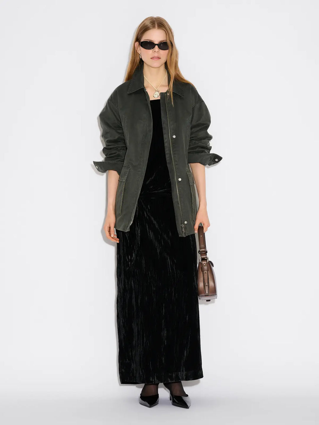 Cygnet Velvet Dress Black