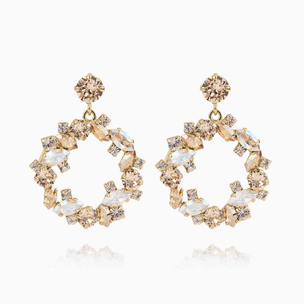 Thyra Earrings Gold Crystal/ Golden Shadow