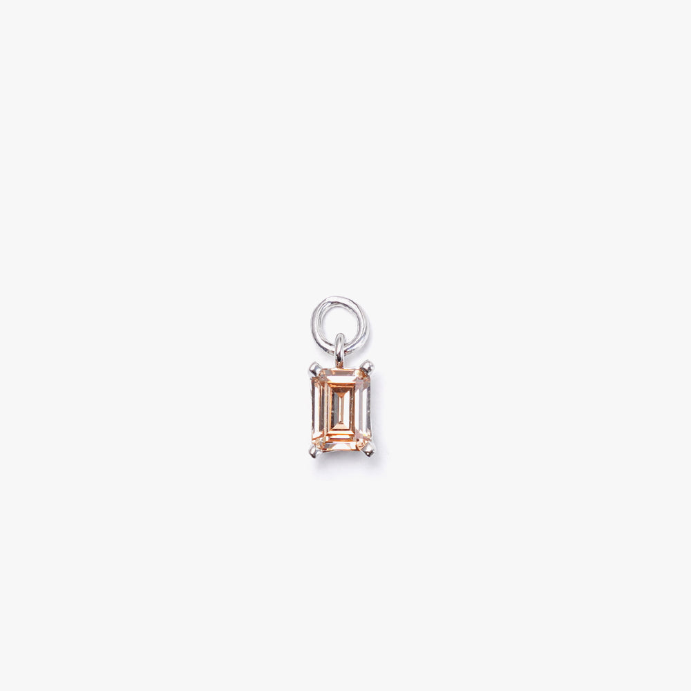 One Stone Pendant Beige Silver