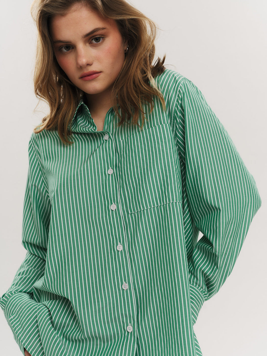 Sally Shirt Vinyard Green Stripe