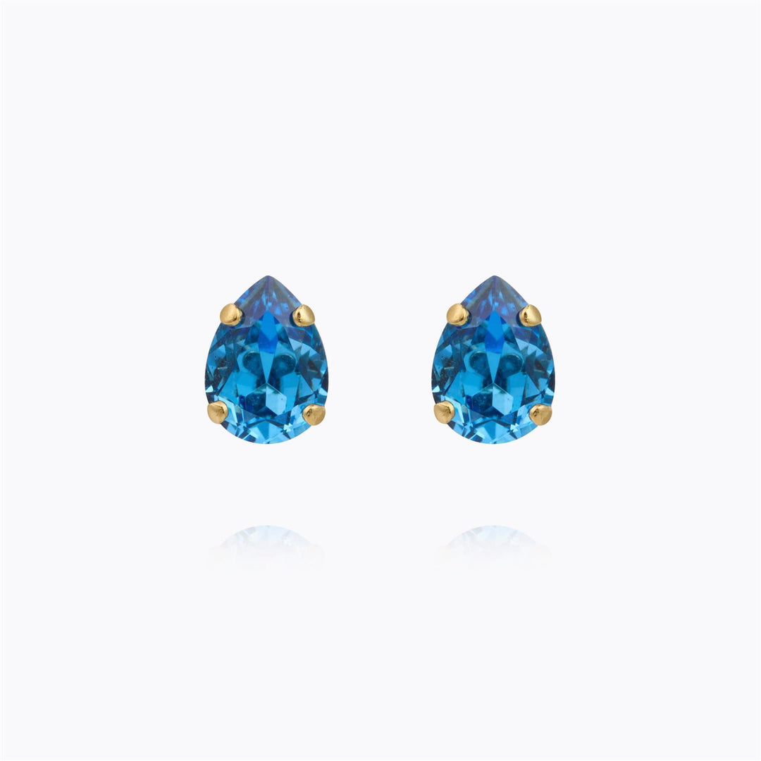 Amelia Stud Earrings Gold Recreated Iceblue