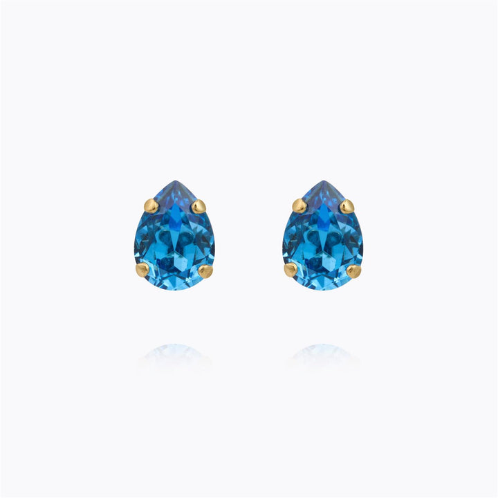 Amelia Stud Earrings Gold Recreated Iceblue