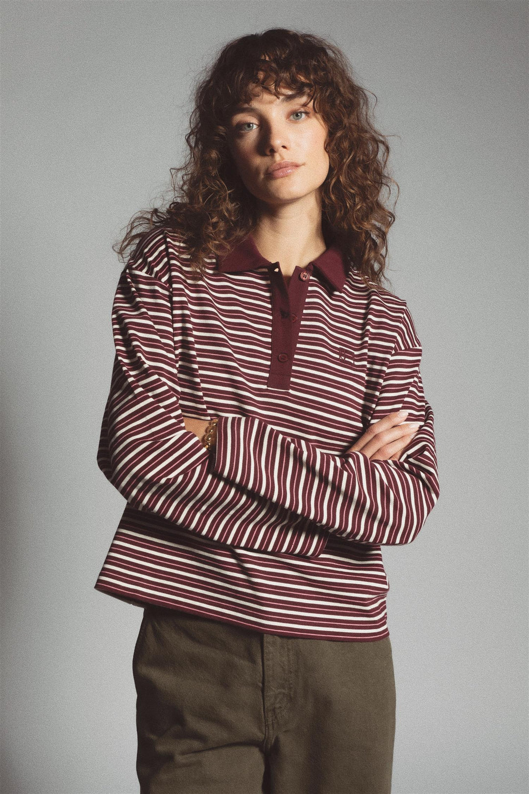 Elmer Polo Shirt Deep Plum Stripe
