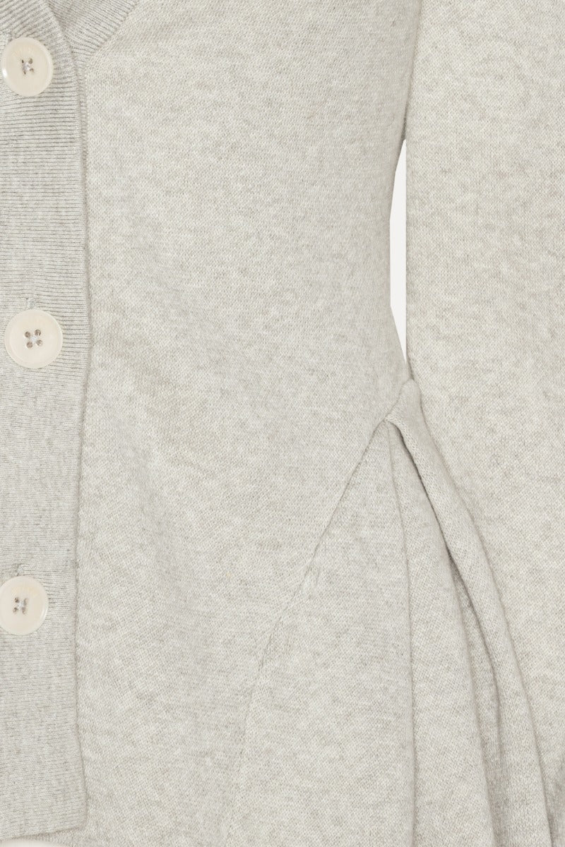 Peplum Knit Cardigan Pumice Stone
