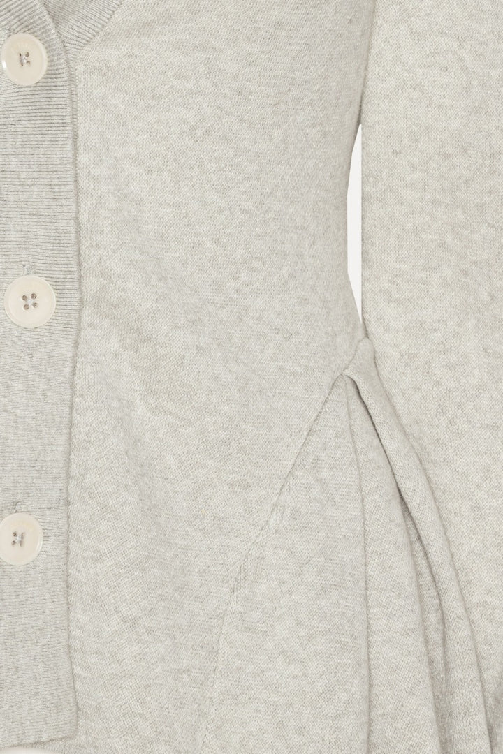 Peplum Knit Cardigan Pumice Stone