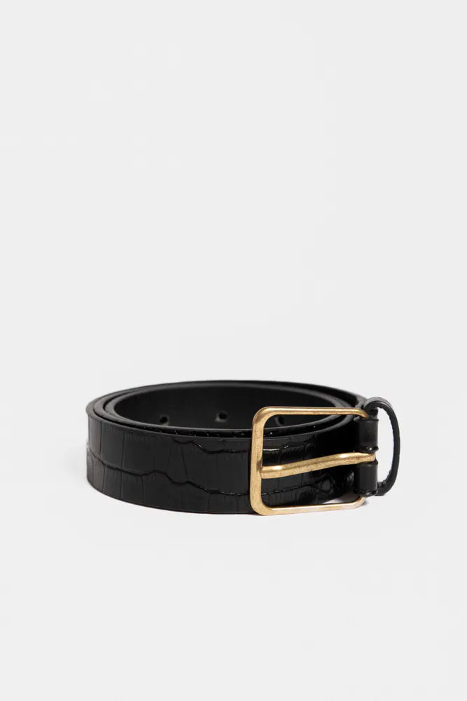Aiden Belt Black Croco