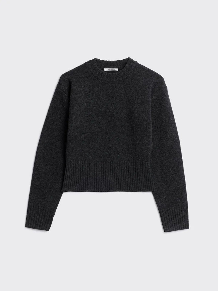 Julia Cropped Crewneck Dk. Grey