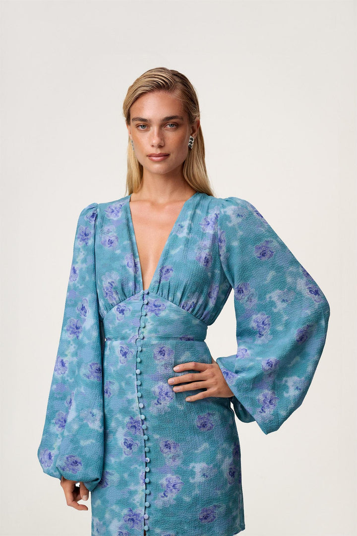 Florence Mini Dress Dusty Blue