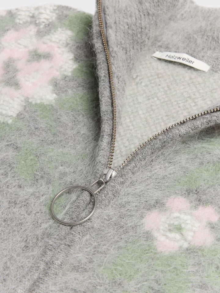 Tine Floral Cardigan Grey Mix