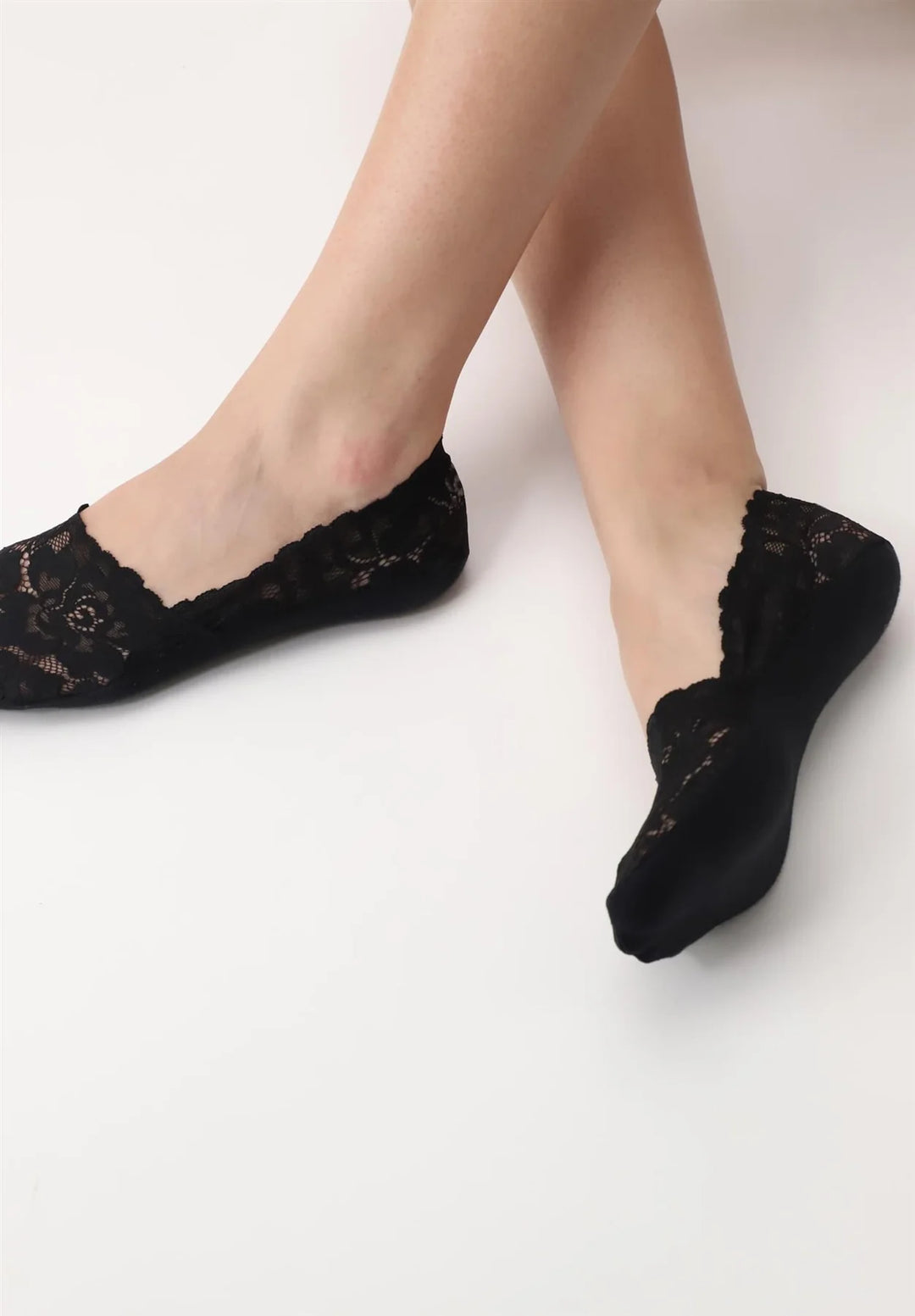 Lacy No Show Socks Black