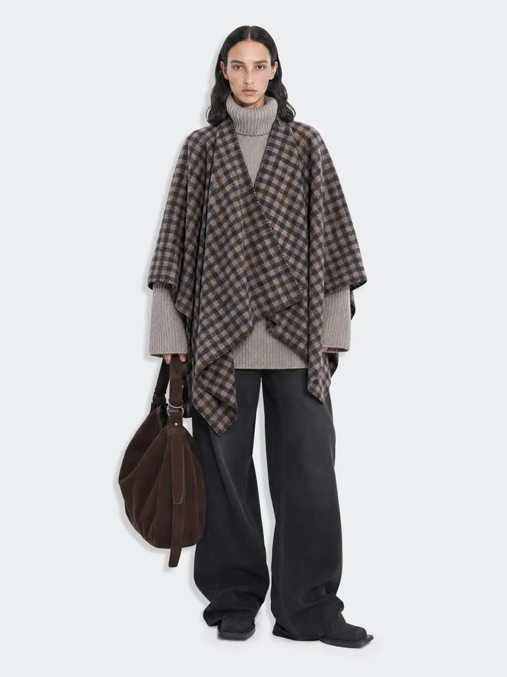 Tableau Poncho Brown Check