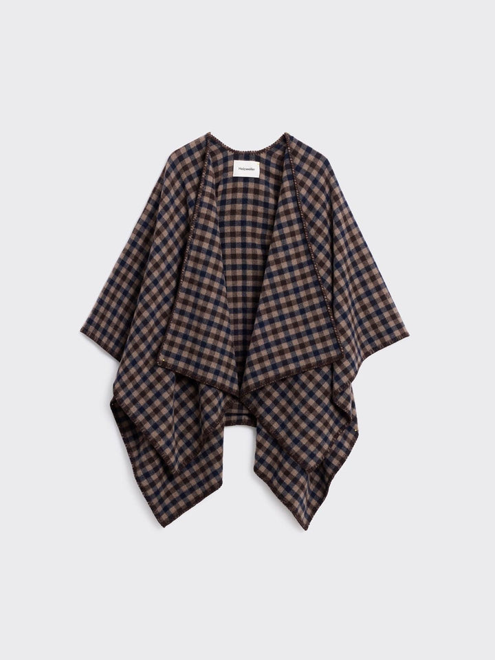 Tableau Poncho Brown Check