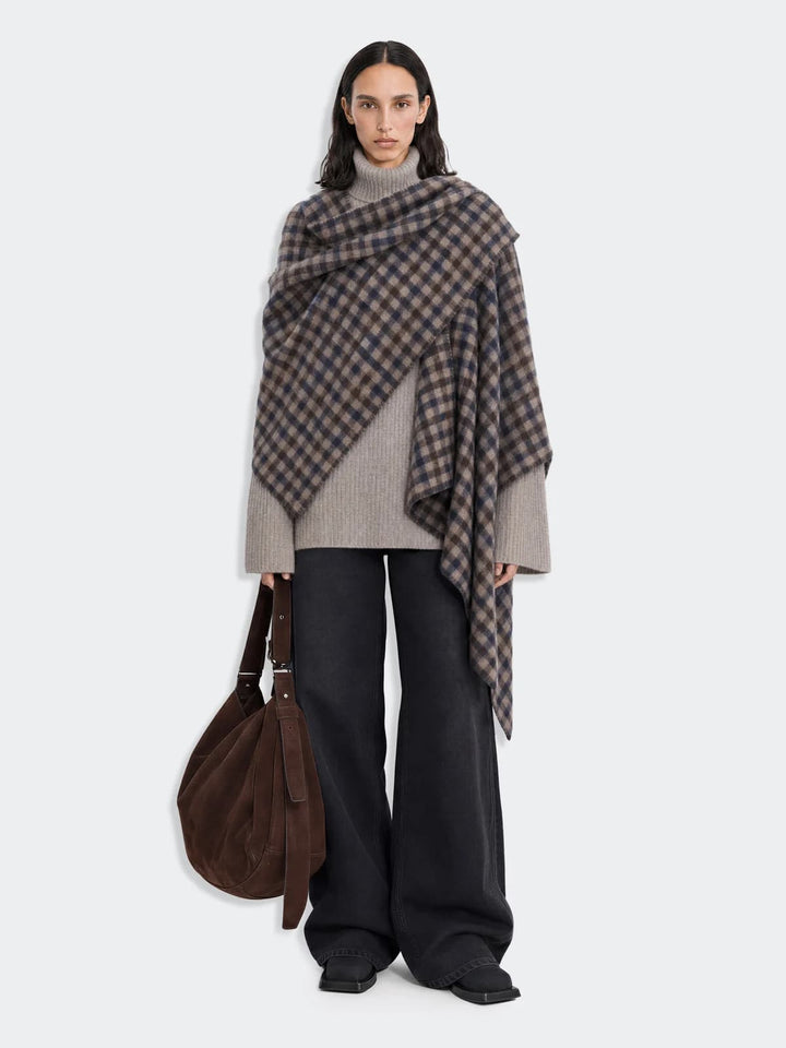 Tableau Poncho Brown Check