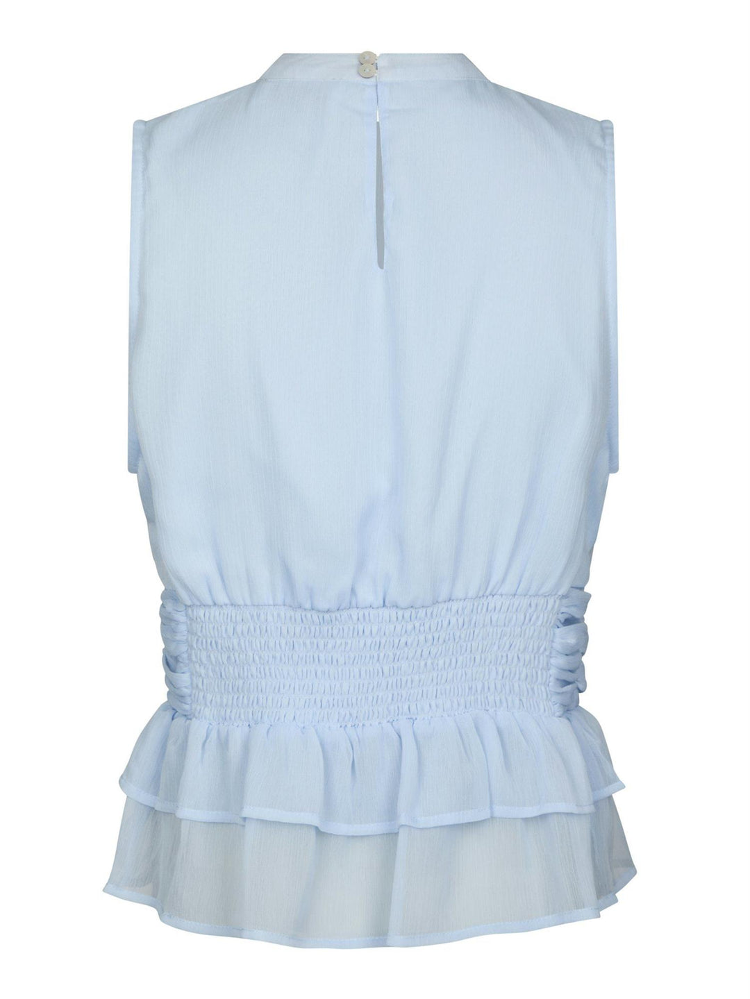 Ansol Solid Chiffon Top Light Blue