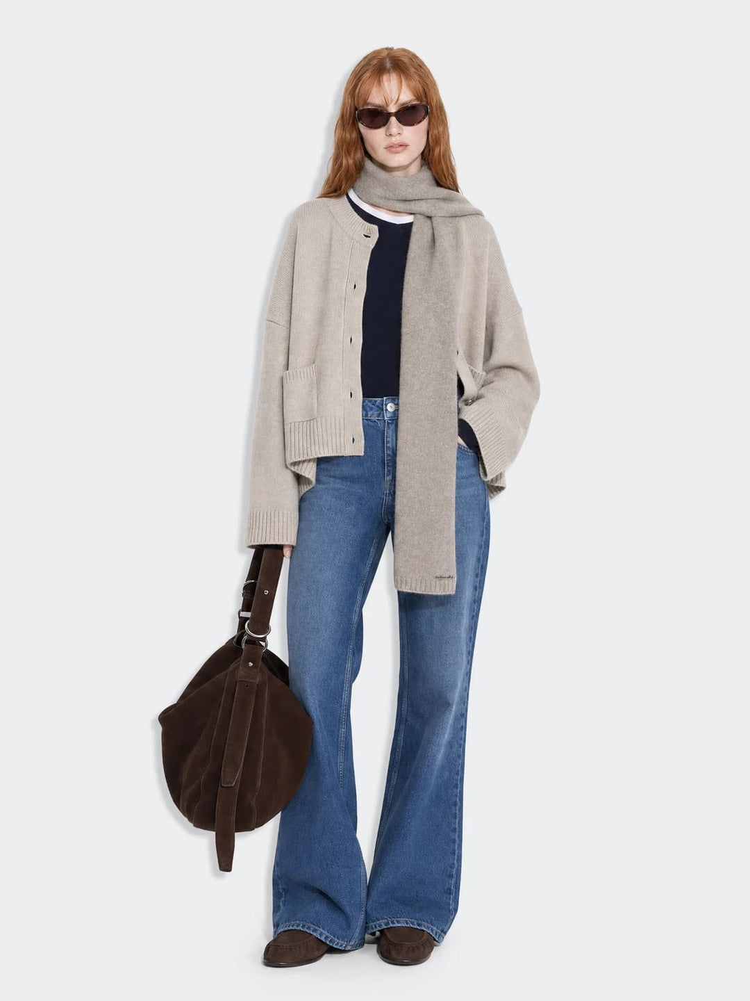 Julia Wide Cardigan Ecru Mix