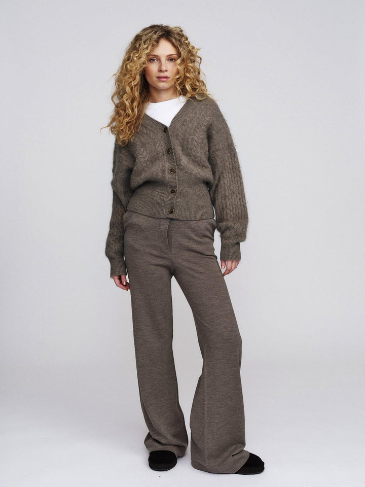 Jenna Brushed Cardigan Light Brown