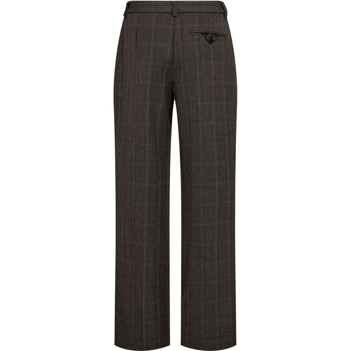 Check Fit Plain Pant Mocca