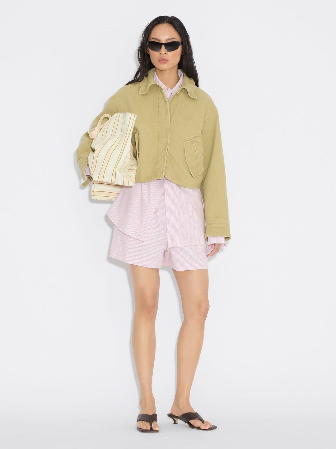 Loose Stripe Shirt Pink Mix