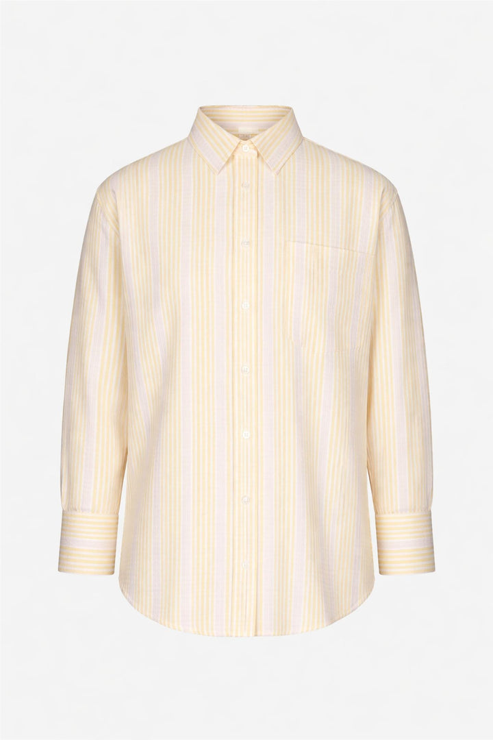 Bibi Crepe Shirt Light Yellow Stripe
